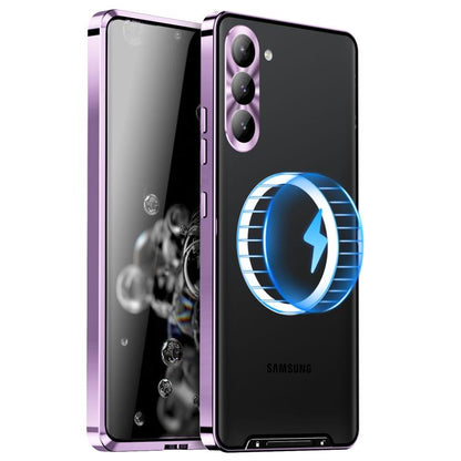 For Samsung Galaxy S25 5G MagSafe Magnetic Frosted Metal Phone Case(Purple) - Galaxy S25 5G Cases by PMC Jewellery | Online Shopping South Africa | PMC Jewellery | Buy Now Pay Later Mobicred