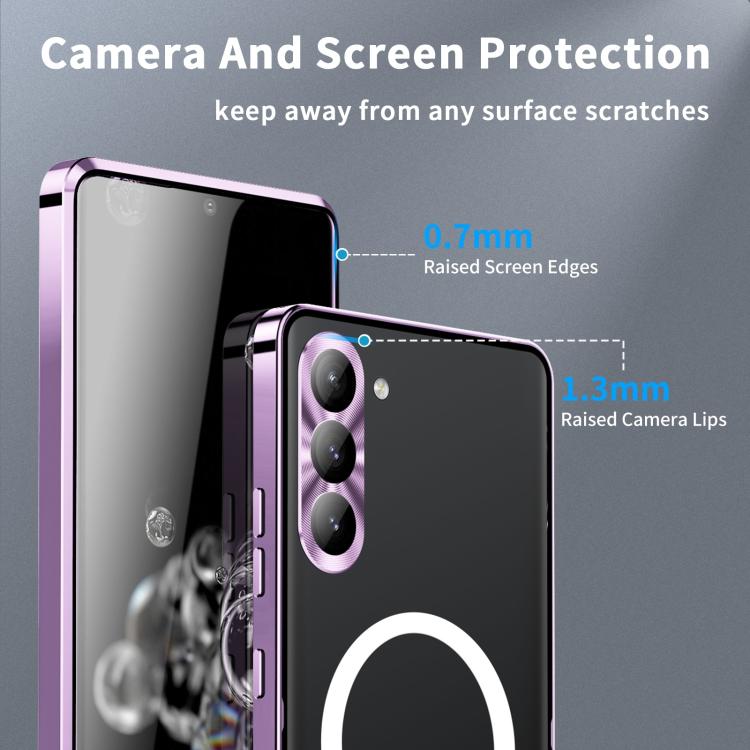 For Samsung Galaxy S25 5G MagSafe Magnetic Frosted Metal Phone Case(Purple) - Galaxy S25 5G Cases by PMC Jewellery | Online Shopping South Africa | PMC Jewellery | Buy Now Pay Later Mobicred