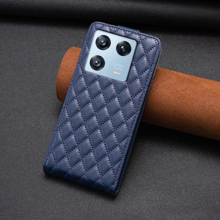 For Xiaomi 13 Pro Diamond Lattice Vertical Flip Leather Phone Case(Blue) - 13 Pro Cases by PMC TechLife | Online Shopping South Africa | PMC TechLife | Buy Now Pay Later Mobicred