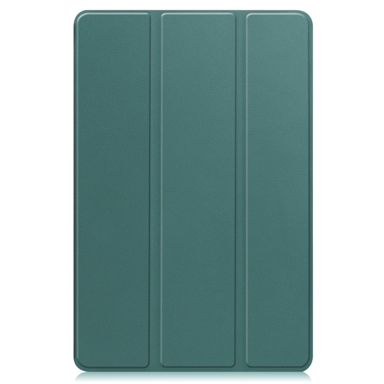 For Huawei MatePad 11.5 2023 Custer Texture 3-Fold Holder Leather Tablet Case(Green) - Huawei by PMC Jewellery | Online Shopping South Africa | PMC Jewellery