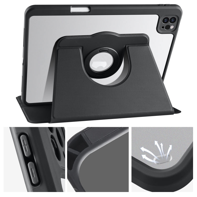 For iPad Pro 13 2024 Acrylic 360 Rotation Detachable Leather Tablet Case(Black) - iPad Pro 13 2024 Cases by PMC TechLife | Online Shopping South Africa | PMC TechLife | Buy Now Pay Later Mobicred