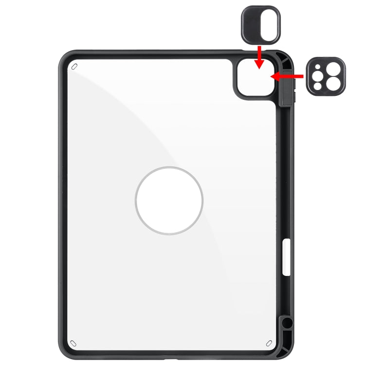 For iPad Pro 13 2024 Acrylic 360 Rotation Detachable Leather Tablet Case(Black) - iPad Pro 13 2024 Cases by PMC TechLife | Online Shopping South Africa | PMC TechLife | Buy Now Pay Later Mobicred
