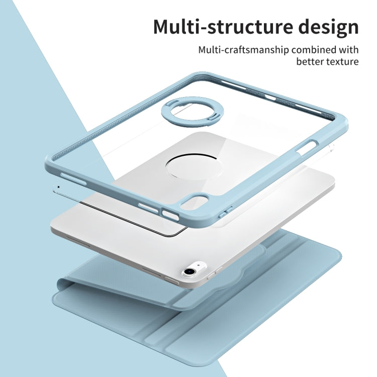 For iPad Air 11 2025 / 2024 Acrylic 360 Rotation Detachable Leather Tablet Case(Ice Blue) - free shipping - PMC TechLife - Order now!