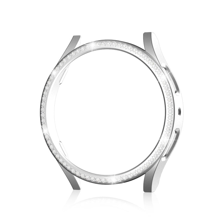 For Samsung Galaxy Watch 6 40mm Diamond Hollow PC Watch Protective Case(Silver) - Watch Cases by PMC TechLife | Online Shopping South Africa | PMC TechLife | Buy Now Pay Later Mobicred