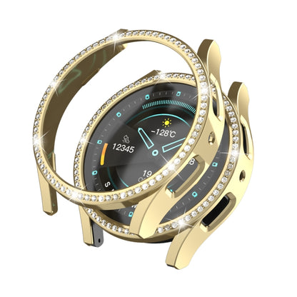 For Samsung Galaxy Watch 6 44mm Diamond Hollow PC Watch Protective Case(Gold) - Watch Cases by PMC Jewellery | Online Shopping South Africa | PMC Jewellery