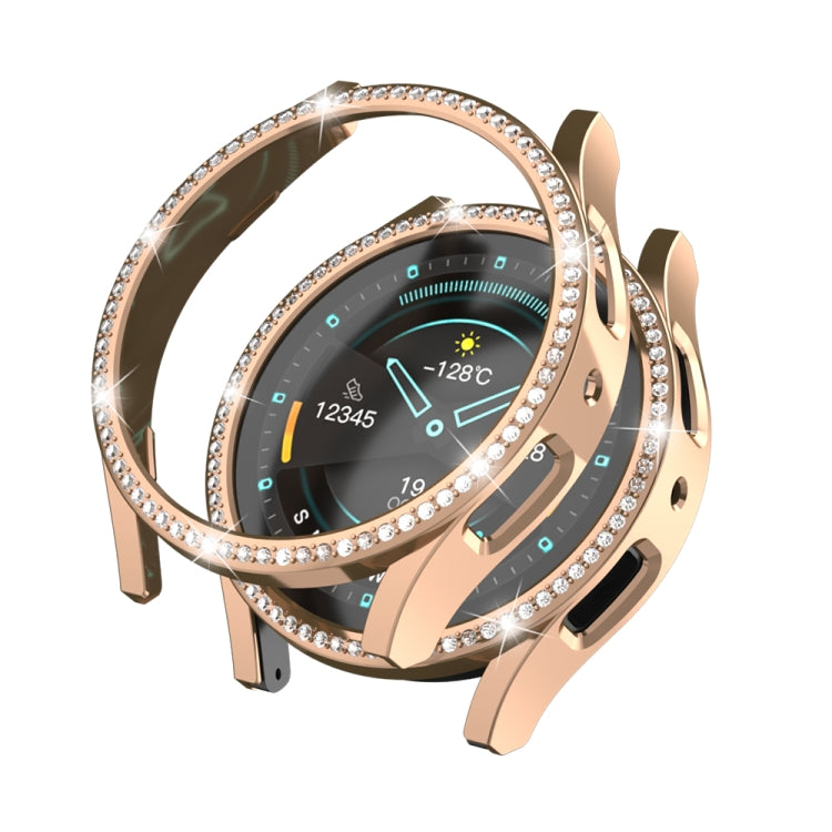 For Samsung Galaxy Watch 6 44mm Diamond Hollow PC Watch Protective Case(Rose Gold) - Watch Cases by PMC Jewellery | Online Shopping South Africa | PMC Jewellery