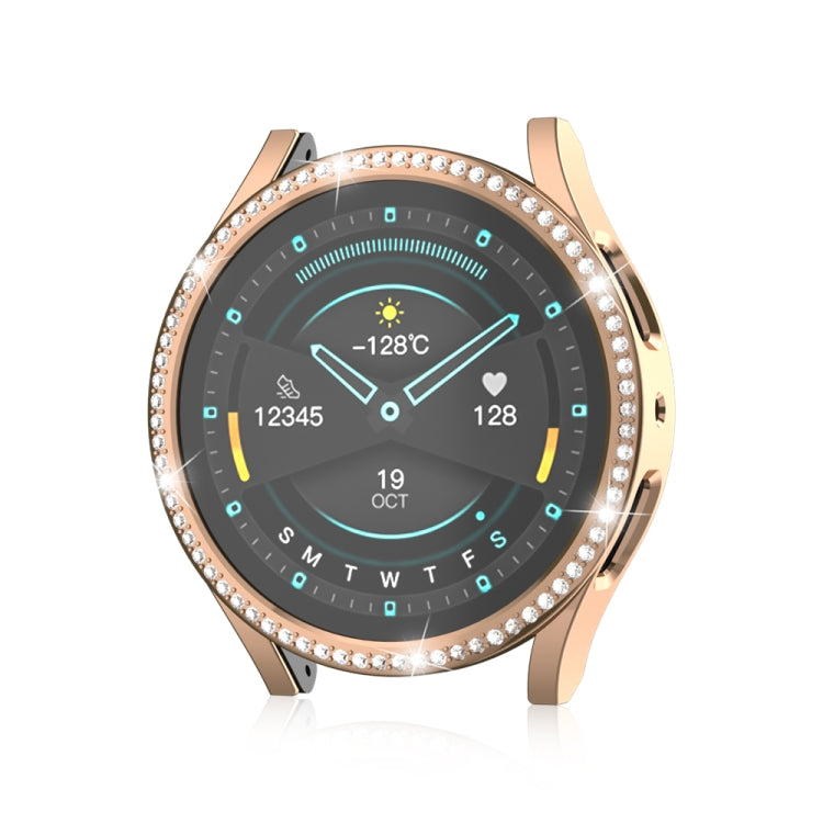 For Samsung Galaxy Watch 6 44mm Diamond Hollow PC Watch Protective Case(Rose Gold) - Watch Cases by PMC Jewellery | Online Shopping South Africa | PMC Jewellery