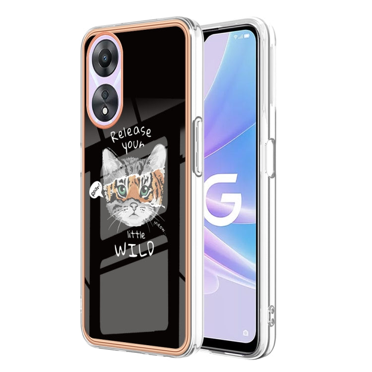 For OPPO A78 / A58 Electroplating Marble Dual-side IMD Phone Case(Natural Growth) - OPPO Cases by PMC TechLife | Online Shopping South Africa | PMC TechLife | Buy Now Pay Later Mobicred