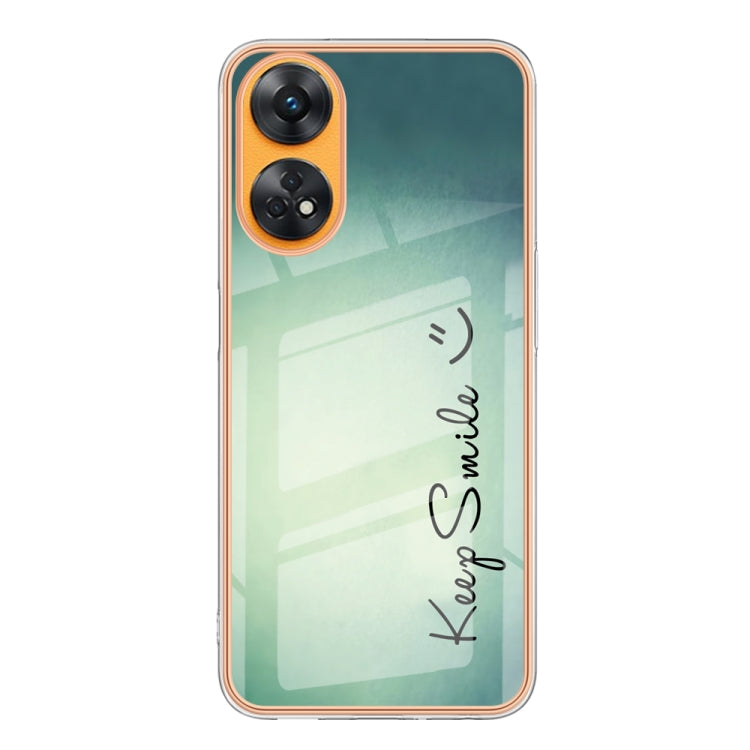 For OPPO Reno8 T 4G Electroplating Marble Dual-side IMD Phone Case(Smile) - free shipping - PMC TechLife - Order now!