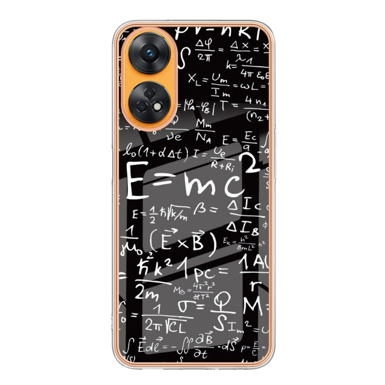 For OPPO Reno8 T 4G Electroplating Marble Dual-side IMD Phone Case(Equation) - OPPO Cases by PMC TechLife | Online Shopping South Africa | PMC TechLife | Buy Now Pay Later Mobicred