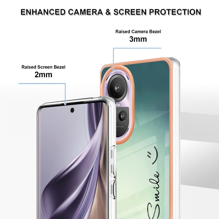 For OPPO Reno10 Pro 5G Global Electroplating Marble Dual-side IMD Phone Case(Smile) - OPPO Cases by PMC TechLife | Online Shopping South Africa | PMC TechLife | Buy Now Pay Later Mobicred