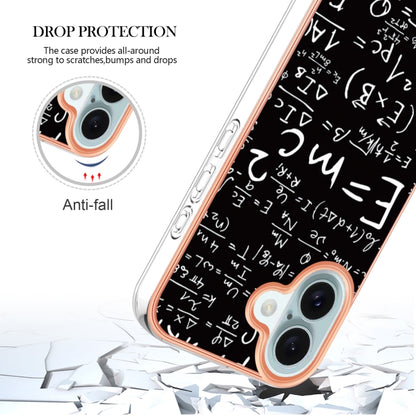 For iPhone 16 Electroplating Marble Dual-side IMD Phone Case(Equation) - iPhone 16 Cases by PMC Jewellery | Online Shopping South Africa | PMC Jewellery | Buy Now Pay Later Mobicred