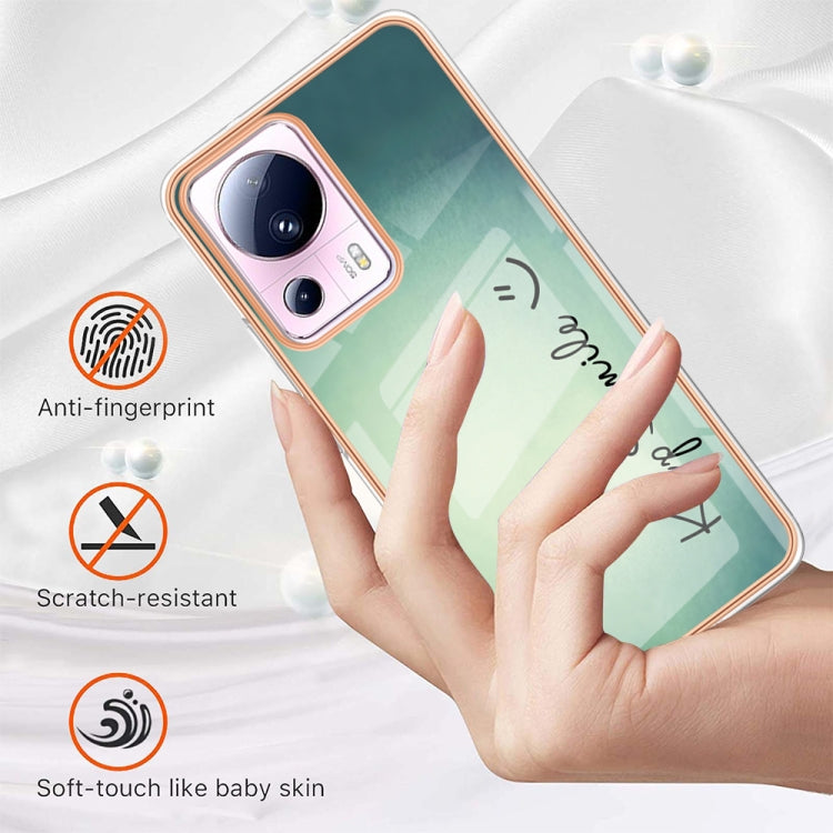 For Xiaomi 13 Lite 5G Electroplating Marble Dual-side IMD Phone Case(Smile) - 13 Lite Cases by PMC Jewellery | Online Shopping South Africa | PMC Jewellery | Buy Now Pay Later Mobicred