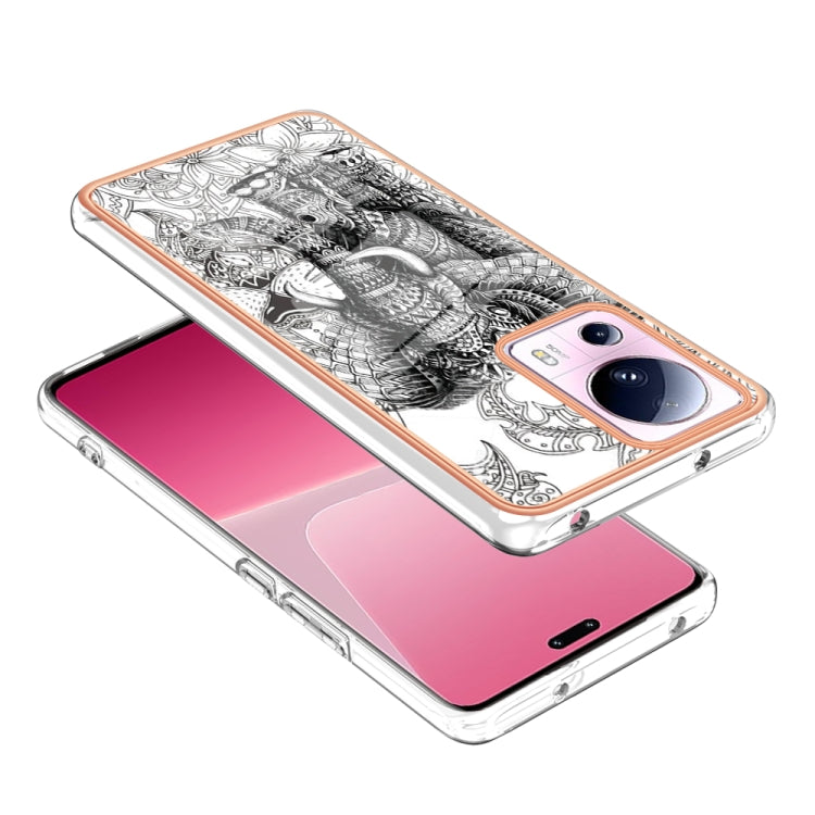 For Xiaomi 13 Lite 5G Electroplating Marble Dual-side IMD Phone Case(Totem Elephant) - 13 Lite Cases by PMC Jewellery | Online Shopping South Africa | PMC Jewellery | Buy Now Pay Later Mobicred