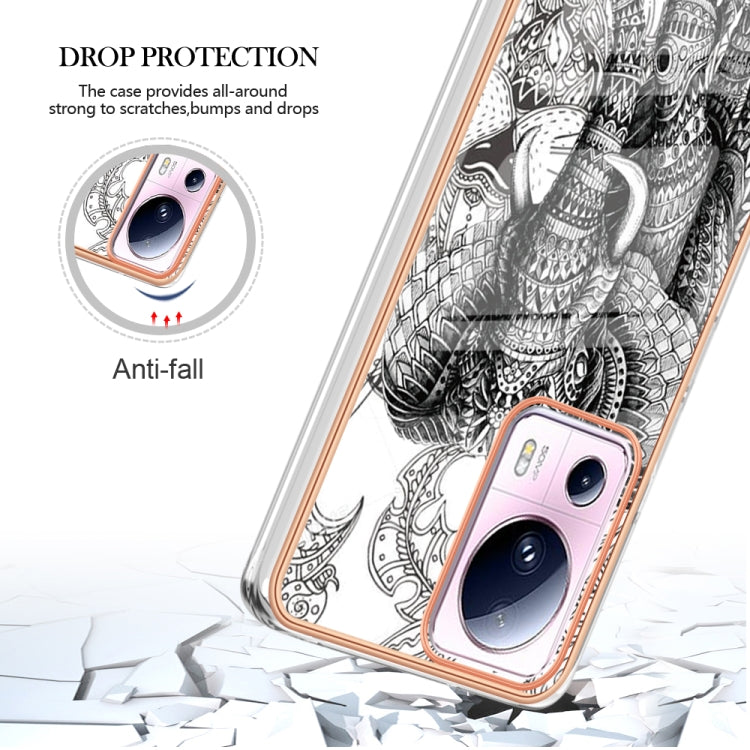 For Xiaomi 13 Lite 5G Electroplating Marble Dual-side IMD Phone Case(Totem Elephant) - 13 Lite Cases by PMC TechLife | Online Shopping South Africa | PMC TechLife | Buy Now Pay Later Mobicred