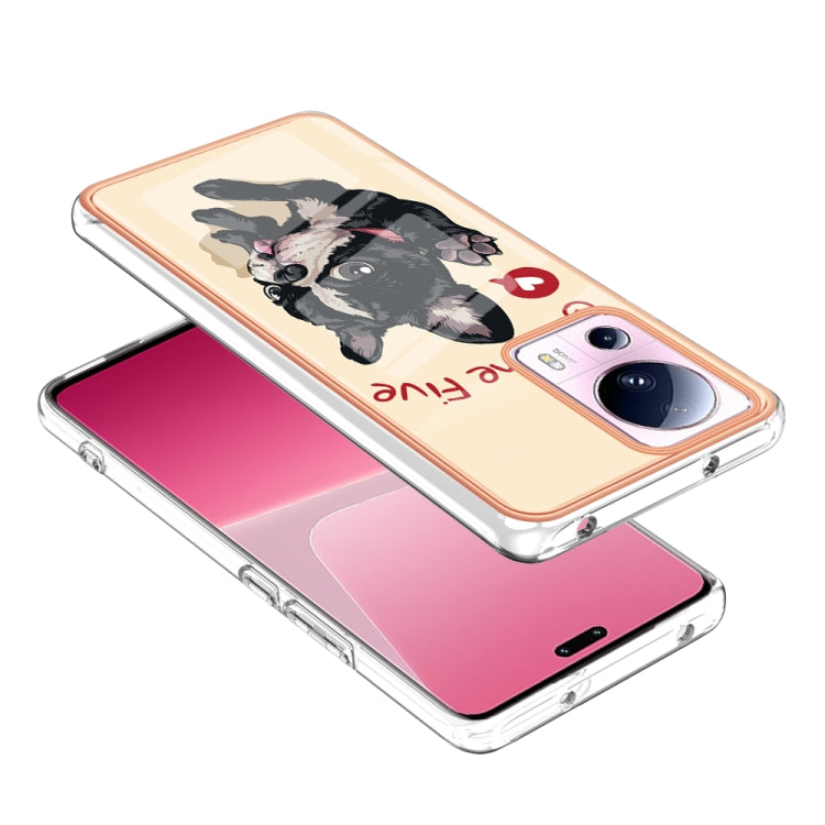 For Xiaomi 13 Lite 5G Electroplating Marble Dual-side IMD Phone Case(Lucky Dog) - 13 Lite Cases by PMC TechLife | Online Shopping South Africa | PMC TechLife | Buy Now Pay Later Mobicred