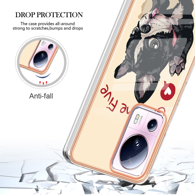 For Xiaomi 13 Lite 5G Electroplating Marble Dual-side IMD Phone Case(Lucky Dog) - 13 Lite Cases by PMC Jewellery | Online Shopping South Africa | PMC Jewellery | Buy Now Pay Later Mobicred