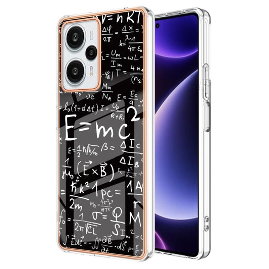 For Xiaomi Poco F5 / Redmi Note 12 Turbo Electroplating Marble Dual-side IMD Phone Case(Equation) - Xiaomi Cases by PMC Jewellery | Online Shopping South Africa | PMC Jewellery | Buy Now Pay Later Mobicred