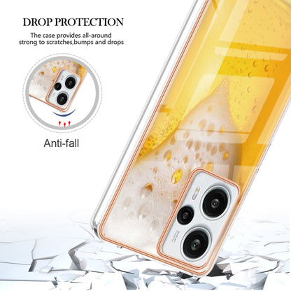 For Xiaomi Poco F5 / Redmi Note 12 Turbo Electroplating Marble Dual-side IMD Phone Case(Draft Beer) - Xiaomi Cases by PMC Jewellery | Online Shopping South Africa | PMC Jewellery | Buy Now Pay Later Mobicred