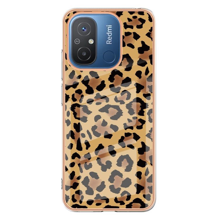 For Xiaomi Redmi 12C / 11A 4G Electroplating Marble Dual-side IMD Phone Case(Leopard Print) - Xiaomi Cases by PMC Jewellery | Online Shopping South Africa | PMC Jewellery | Buy Now Pay Later Mobicred