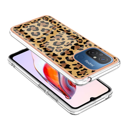 For Xiaomi Redmi 12C / 11A 4G Electroplating Marble Dual-side IMD Phone Case(Leopard Print) - Xiaomi Cases by PMC Jewellery | Online Shopping South Africa | PMC Jewellery | Buy Now Pay Later Mobicred