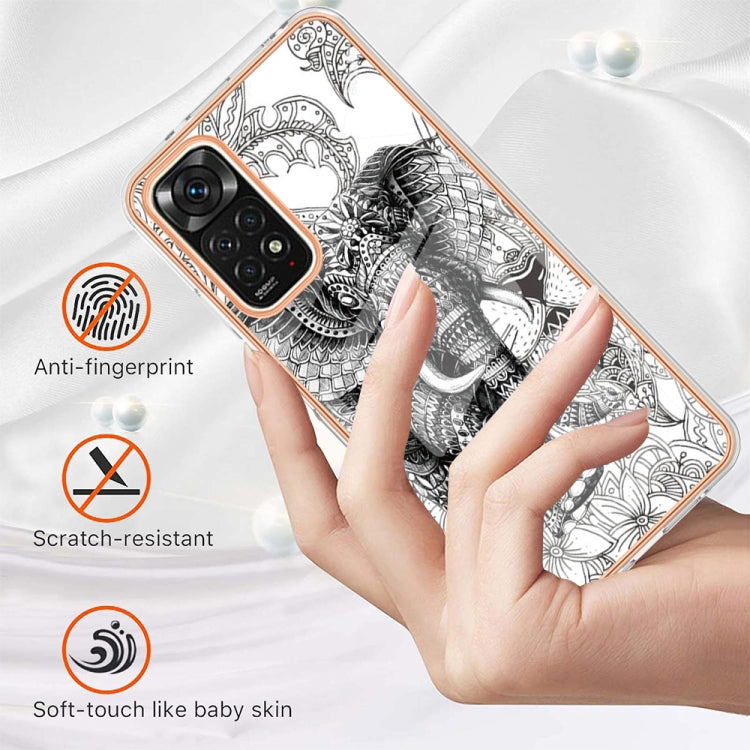 For Xiaomi Redmi Note 11s / Note 11 4G Electroplating Marble Dual-side IMD Phone Case(Totem Elephant) - Xiaomi Cases by PMC Jewellery | Online Shopping South Africa | PMC Jewellery | Buy Now Pay Later Mobicred