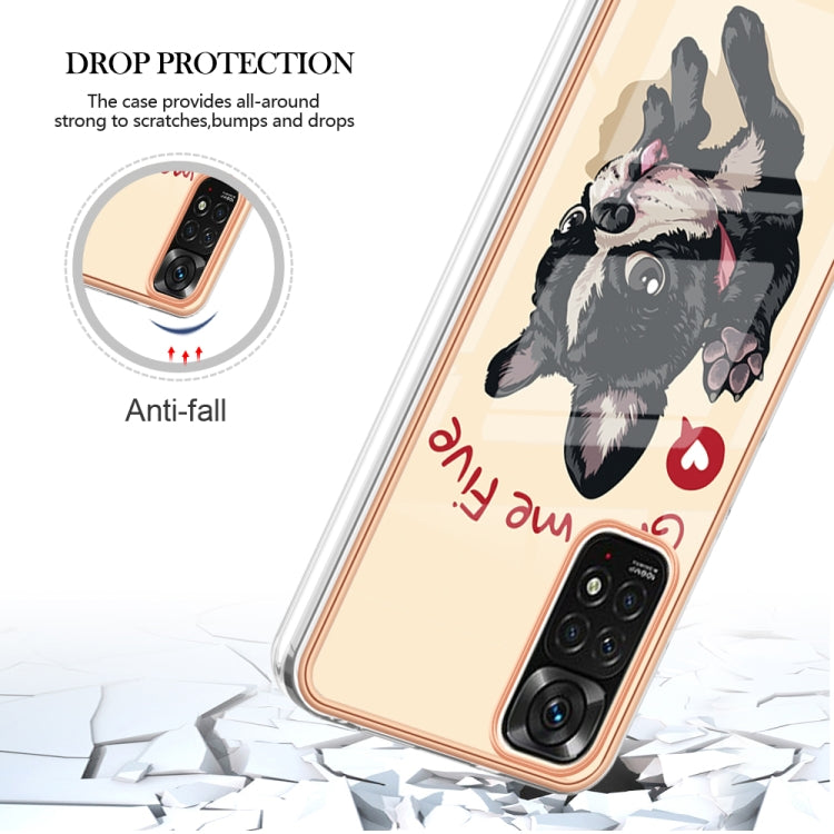 For Xiaomi Redmi Note 11s / Note 11 4G Electroplating Marble Dual-side IMD Phone Case(Lucky Dog) - Xiaomi Cases by PMC TechLife | Online Shopping South Africa | PMC TechLife | Buy Now Pay Later Mobicred