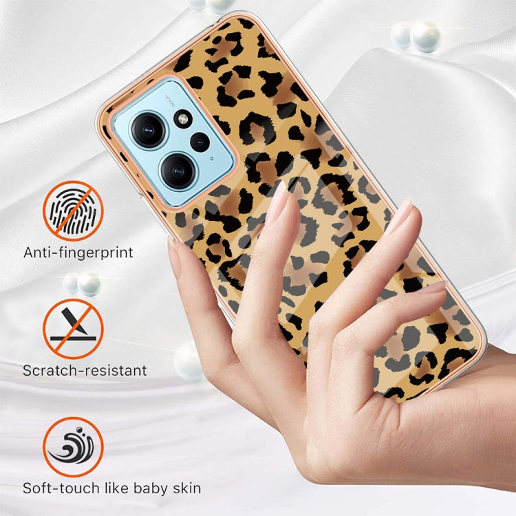 For Xiaomi Redmi Note 12 4G Electroplating Marble Dual-side IMD Phone Case(Leopard Print) - Xiaomi Cases by PMC Jewellery | Online Shopping South Africa | PMC Jewellery | Buy Now Pay Later Mobicred