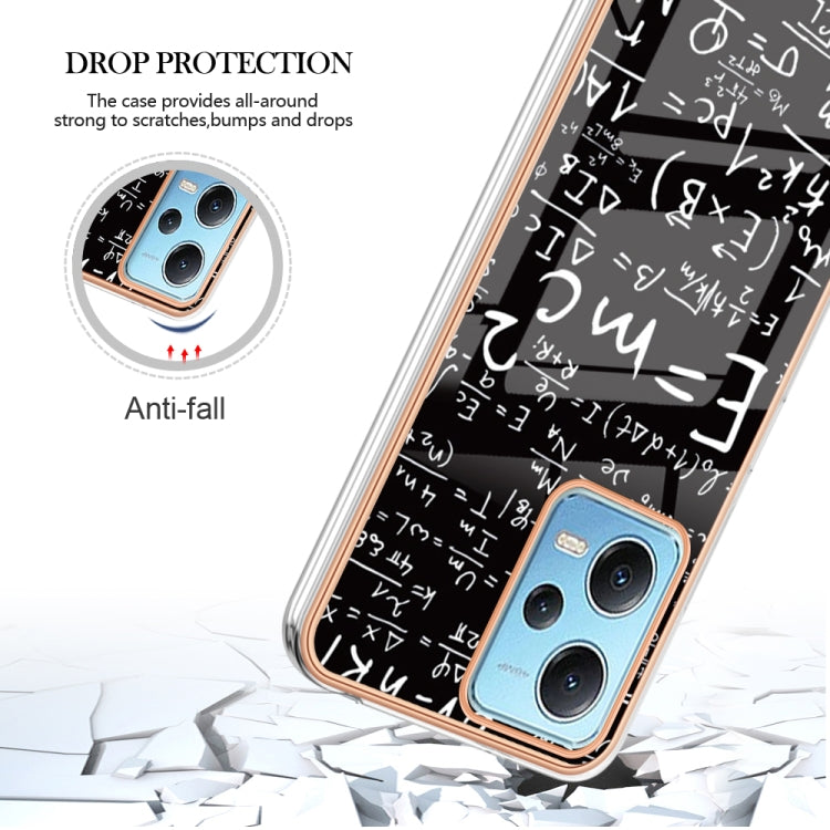 For Xiaomi Redmi Note 12 5G Global Electroplating Marble Dual-side IMD Phone Case(Equation) - Xiaomi Cases by PMC Jewellery | Online Shopping South Africa | PMC Jewellery | Buy Now Pay Later Mobicred