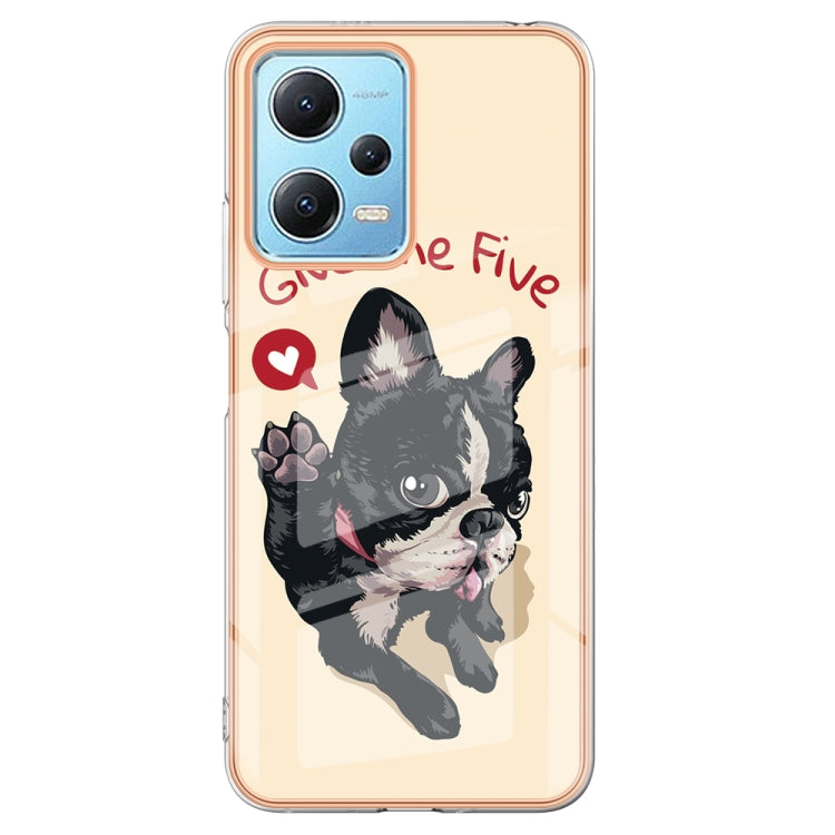 For Xiaomi Redmi Note 12 5G Global Electroplating Marble Dual-side IMD Phone Case(Lucky Dog) - Xiaomi Cases by PMC TechLife | Online Shopping South Africa | PMC TechLife | Buy Now Pay Later Mobicred