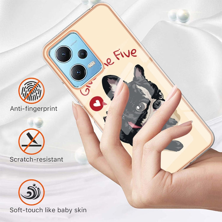 For Xiaomi Redmi Note 12 5G Global Electroplating Marble Dual-side IMD Phone Case(Lucky Dog) - Xiaomi Cases by PMC TechLife | Online Shopping South Africa | PMC TechLife | Buy Now Pay Later Mobicred