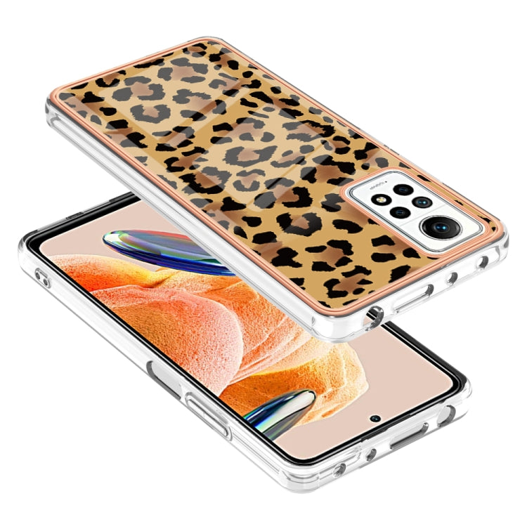 For Xiaomi Redmi Note 12 Pro 4G Global Electroplating Marble Dual-side IMD Phone Case(Leopard Print) - Xiaomi Cases by PMC Jewellery | Online Shopping South Africa | PMC Jewellery | Buy Now Pay Later Mobicred