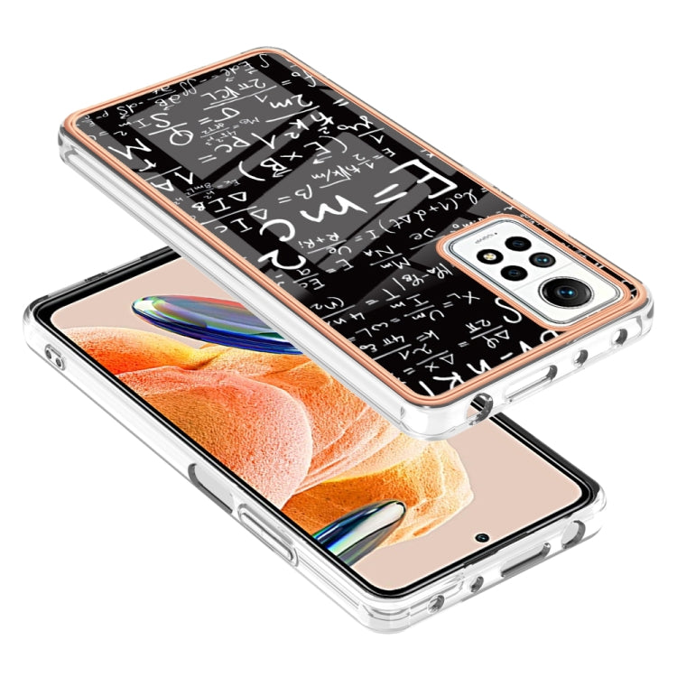 For Xiaomi Redmi Note 12 Pro 4G Global Electroplating Marble Dual-side IMD Phone Case(Equation) - Xiaomi Cases by PMC TechLife | Online Shopping South Africa | PMC TechLife | Buy Now Pay Later Mobicred