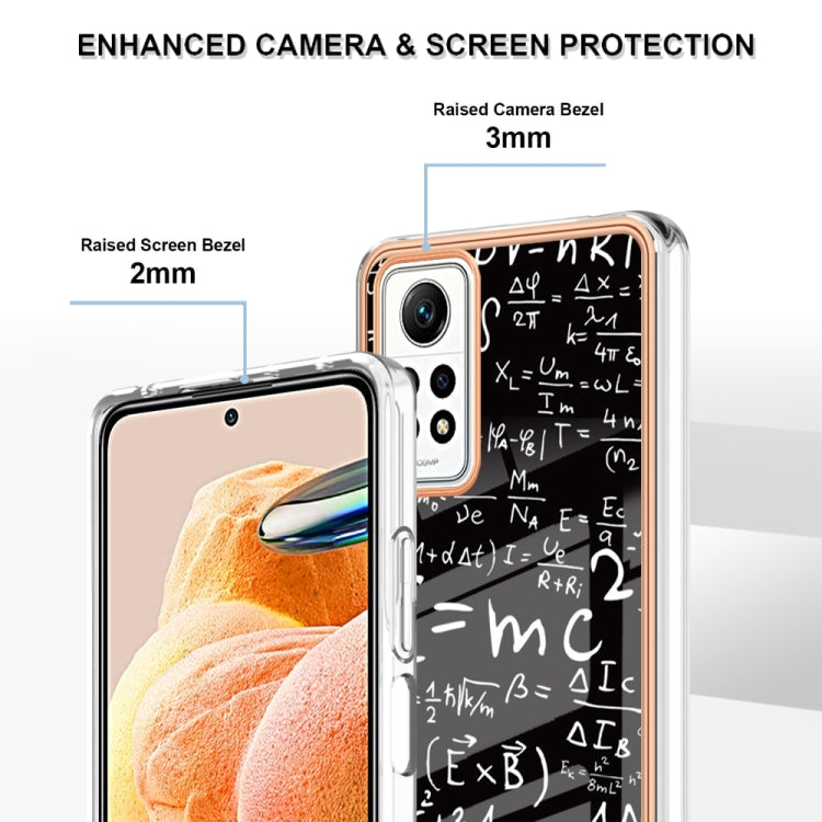 For Xiaomi Redmi Note 12 Pro 4G Global Electroplating Marble Dual-side IMD Phone Case(Equation) - Xiaomi Cases by PMC TechLife | Online Shopping South Africa | PMC TechLife | Buy Now Pay Later Mobicred