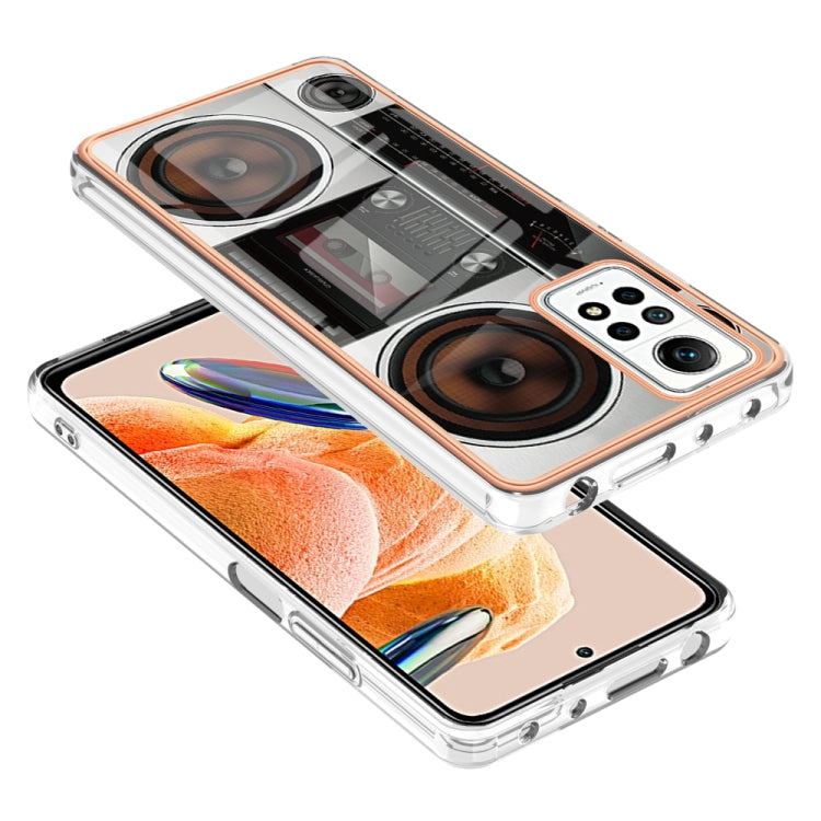 For Xiaomi Redmi Note 12 Pro 4G Global Electroplating Marble Dual-side IMD Phone Case(Retro Radio) - Xiaomi Cases by PMC Jewellery | Online Shopping South Africa | PMC Jewellery | Buy Now Pay Later Mobicred