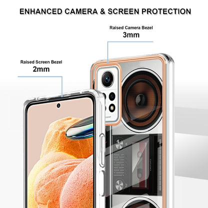 For Xiaomi Redmi Note 12 Pro 4G Global Electroplating Marble Dual-side IMD Phone Case(Retro Radio) - Xiaomi Cases by PMC Jewellery | Online Shopping South Africa | PMC Jewellery | Buy Now Pay Later Mobicred