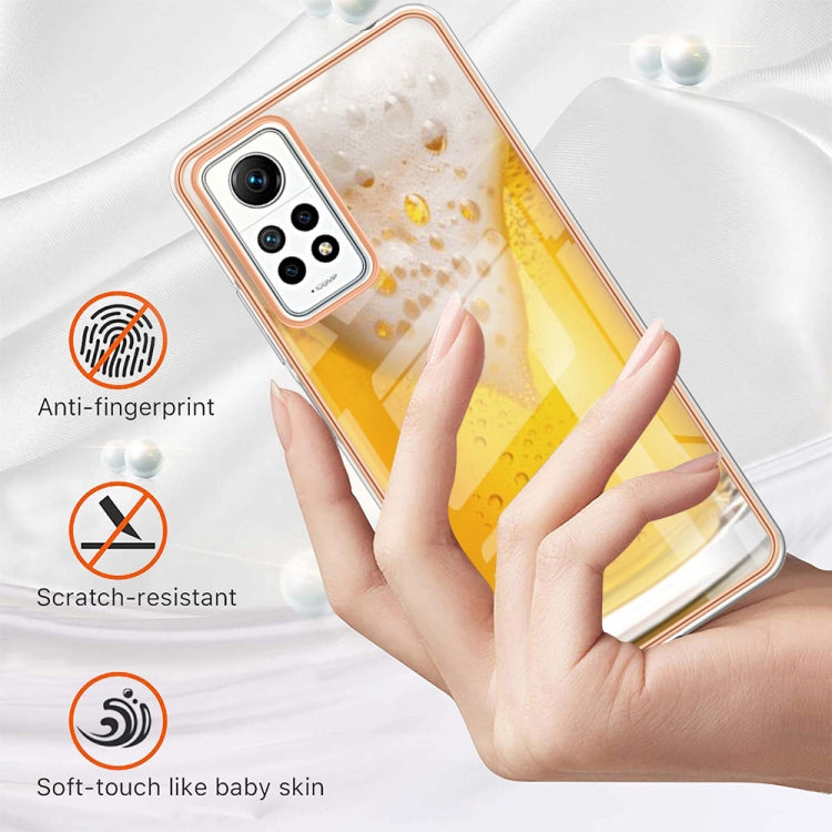 For Xiaomi Redmi Note 12 Pro 4G Global Electroplating Marble Dual-side IMD Phone Case(Draft Beer) - Xiaomi Cases by PMC Jewellery | Online Shopping South Africa | PMC Jewellery | Buy Now Pay Later Mobicred