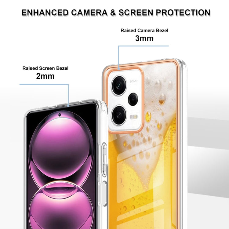 For Xiaomi Redmi Note 12 Pro 5G Global Electroplating Marble Dual-side IMD Phone Case(Draft Beer) - Xiaomi Cases by PMC Jewellery | Online Shopping South Africa | PMC Jewellery | Buy Now Pay Later Mobicred