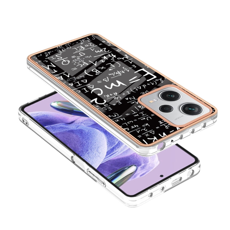 For Xiaomi Redmi Note 12 Pro+ Global Electroplating Marble Dual-side IMD Phone Case(Equation) - Xiaomi Cases by PMC TechLife | Online Shopping South Africa | PMC TechLife | Buy Now Pay Later Mobicred