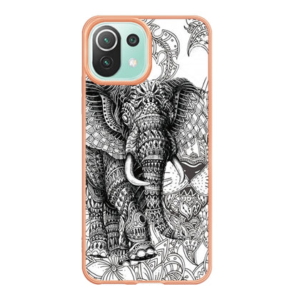 For Xiaomi 11 Lite Electroplating Marble Dual-side IMD Phone Case(Totem Elephant) - Xiaomi Cases by PMC Jewellery | Online Shopping South Africa | PMC Jewellery | Buy Now Pay Later Mobicred