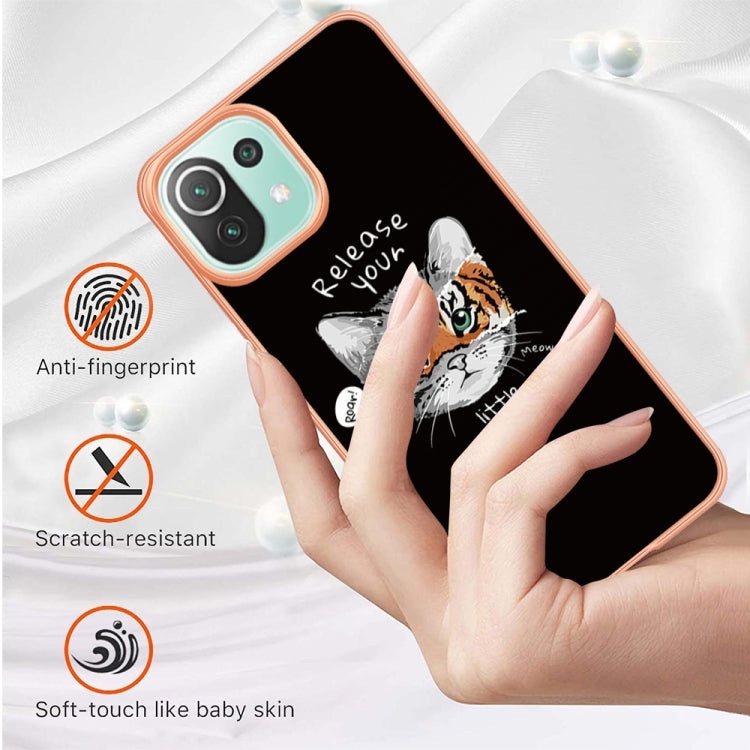 For Xiaomi 11 Lite Electroplating Marble Dual-side IMD Phone Case(Natural Growth) - Xiaomi Cases by PMC TechLife | Online Shopping South Africa | PMC TechLife | Buy Now Pay Later Mobicred