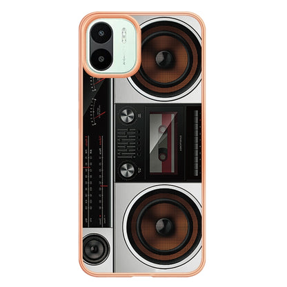 For Xiaomi Redmi A1 Electroplating Marble Dual-side IMD Phone Case(Retro Radio) - Xiaomi Cases by PMC Jewellery | Online Shopping South Africa | PMC Jewellery | Buy Now Pay Later Mobicred