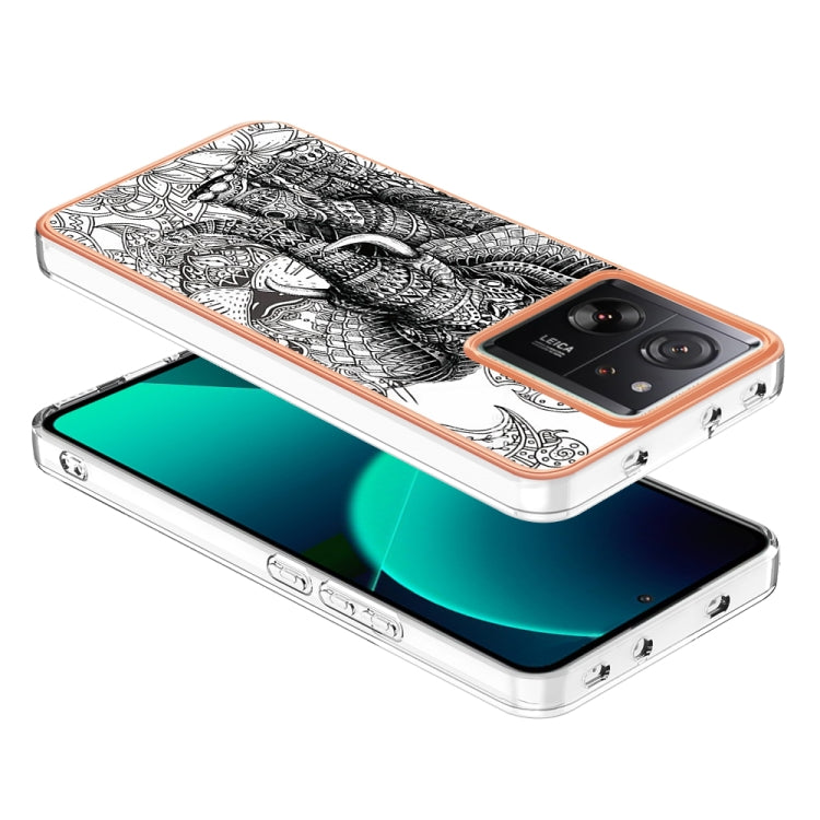 For Xiaomi 13T/13T Pro Electroplating Marble Dual-side IMD Phone Case(Totem Elephant) - Xiaomi Cases by PMC TechLife | Online Shopping South Africa | PMC TechLife | Buy Now Pay Later Mobicred