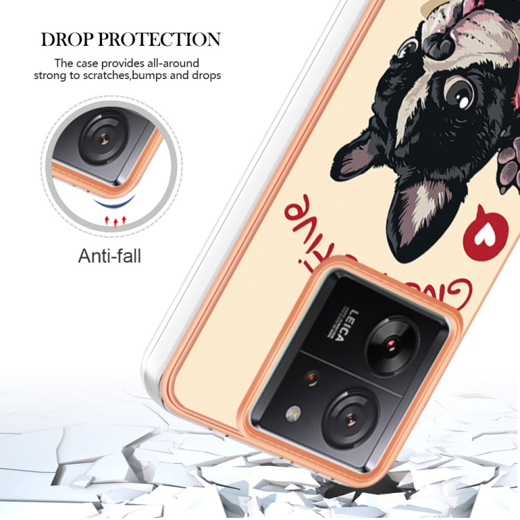 For Xiaomi 13T/13T Pro Electroplating Marble Dual-side IMD Phone Case(Lucky Dog) - Xiaomi Cases by PMC Jewellery | Online Shopping South Africa | PMC Jewellery | Buy Now Pay Later Mobicred