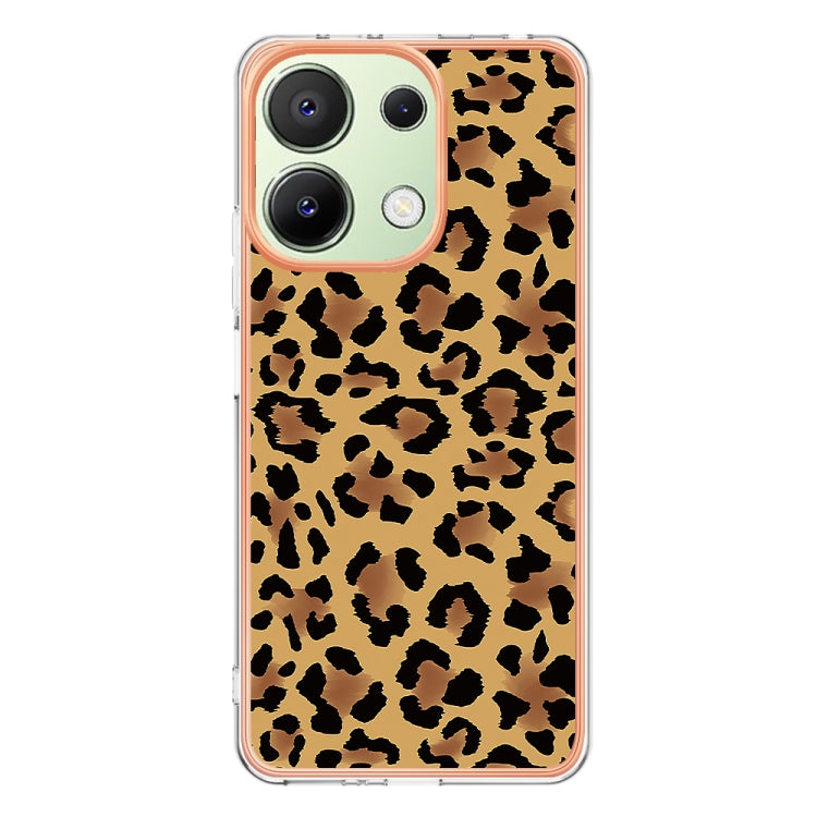 For Xiaomi Redmi Note 13 4G Global Electroplating Marble Dual-side IMD Phone Case(Leopard Print) - Note 13 Cases by PMC Jewellery | Online Shopping South Africa | PMC Jewellery | Buy Now Pay Later Mobicred