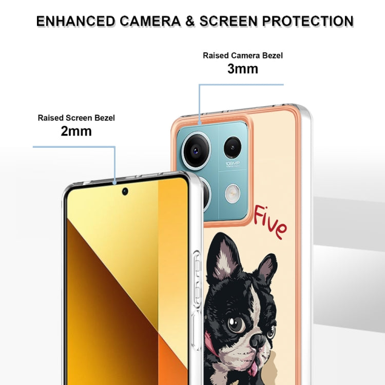 For Xiaomi Redmi Note 13 5G Electroplating Marble Dual-side IMD Phone Case(Lucky Dog) - Note 13 Cases by PMC Jewellery | Online Shopping South Africa | PMC Jewellery | Buy Now Pay Later Mobicred