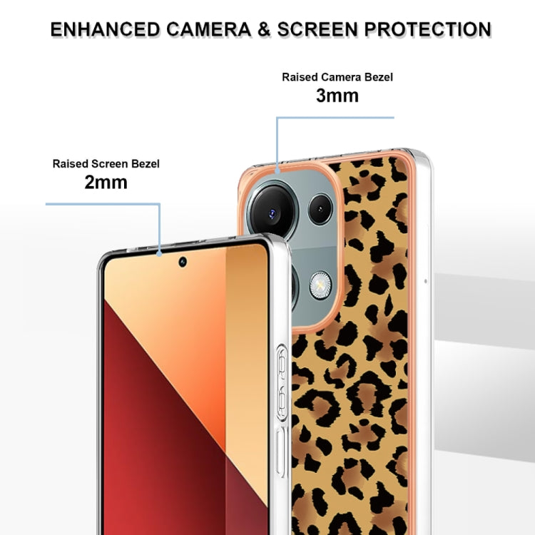 For Xiaomi Redmi Note 13 Pro 4G/Poco M6 Pro 4G Electroplating Marble Dual-side IMD Phone Case(Leopard Print) - Note 13 Pro Cases by PMC TechLife | Online Shopping South Africa | PMC TechLife | Buy Now Pay Later Mobicred