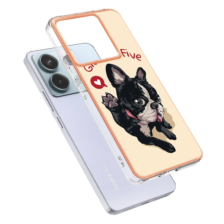 For Xiaomi Redmi Note 13 Pro 5G Global Electroplating Marble Dual-side IMD Phone Case(Lucky Dog) - Note 13 Pro Cases by PMC TechLife | Online Shopping South Africa | PMC TechLife | Buy Now Pay Later Mobicred