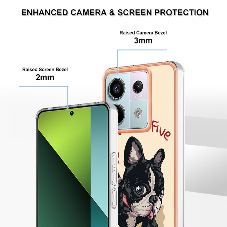 For Xiaomi Redmi Note 13 Pro 5G Global Electroplating Marble Dual-side IMD Phone Case(Lucky Dog) - Note 13 Pro Cases by PMC TechLife | Online Shopping South Africa | PMC TechLife | Buy Now Pay Later Mobicred