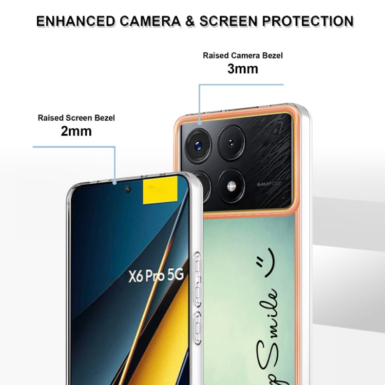 For Xiaomi Poco X6 Pro / Redmi K70E Electroplating Marble Dual-side IMD Phone Case(Smile) - free shipping - PMC TechLife - Order now!